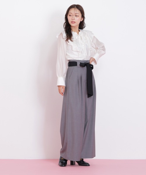 JILL by JILL STUART（ジルバイジルスチュアート）の「◇長袖ラッフルブラウス（シャツ/ブラウス・レディース・ホワイト/ブラウン/グリーン・FREE）」の20枚目の写真