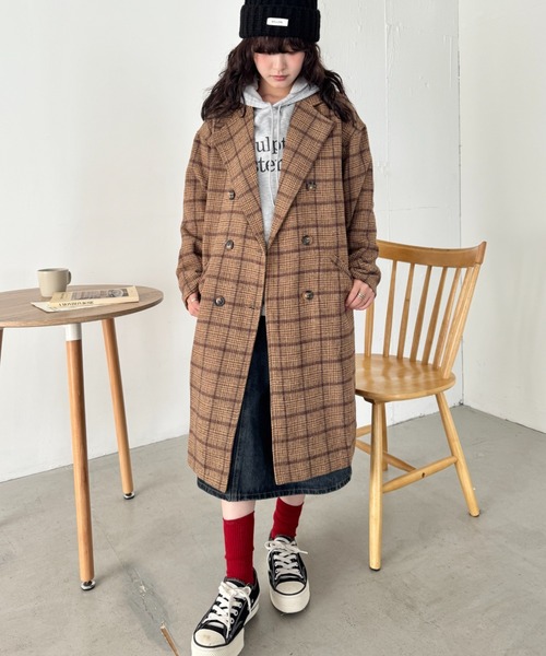 セール】チェックチェスターミドルコート（チェスターコート）｜SOLLON