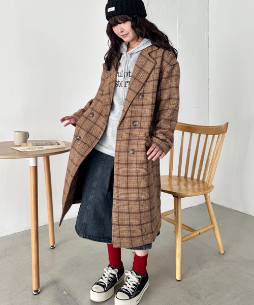 セール】チェックチェスターミドルコート（チェスターコート）｜SOLLON