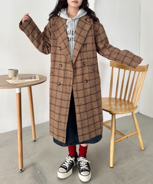 セール】チェックチェスターミドルコート（チェスターコート）｜SOLLON