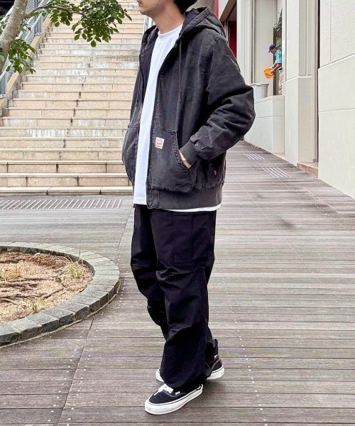 BACK NUMBER（バックナンバー）の「【楽に決まる、大人のカジュアル】【BACK NUMBER】イージーワイドカーゴパンツ（撥水性/ウエスト楽/ワイドシルエット/裾のドローコード）（カーゴパンツ・メンズ・ブラック/グレー/カーキブラウン・L/XL/M）」の5枚目の写真