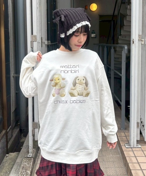 Candy Stripper(キャンディストリッパー)の「MATTARI BABY SWEAT ワンピース(スウェット・レディース・ピンク/ネイビー/オフホワイト・FREE)」の16枚目の写真
