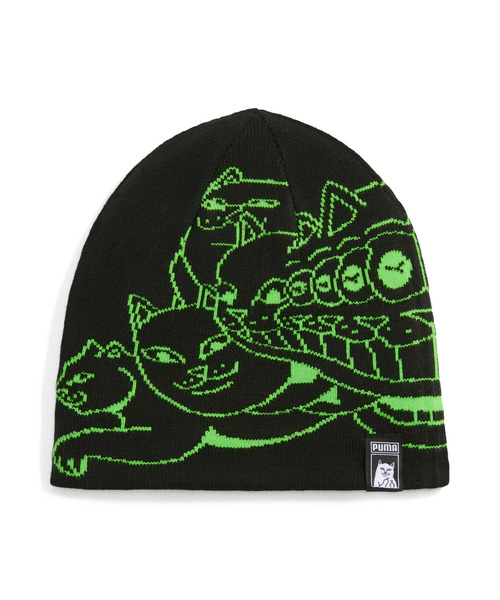 PUMA（プーマ）の「PUMA プーマ ユニセックス PUMA x RIPNDIP ビーニー（ニットキャップ/ビーニー・メンズ・ブラック×グリーン・フリー）」の3枚目の写真