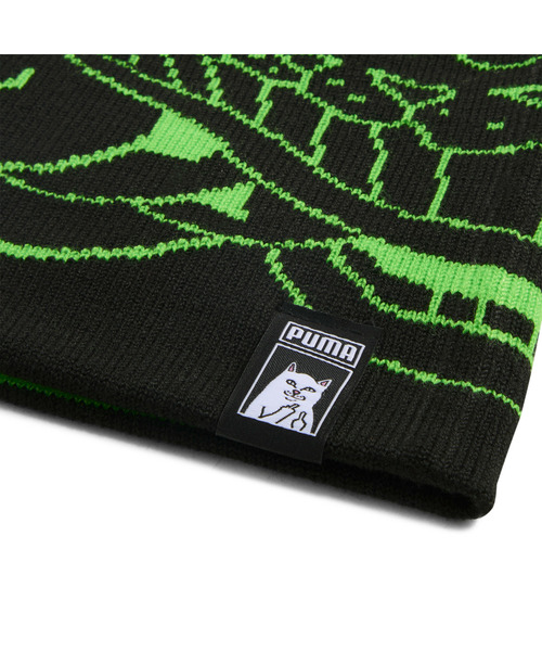 PUMA（プーマ）の「PUMA プーマ ユニセックス PUMA x RIPNDIP ビーニー（ニットキャップ/ビーニー・メンズ・ブラック×グリーン・フリー）」の5枚目の写真