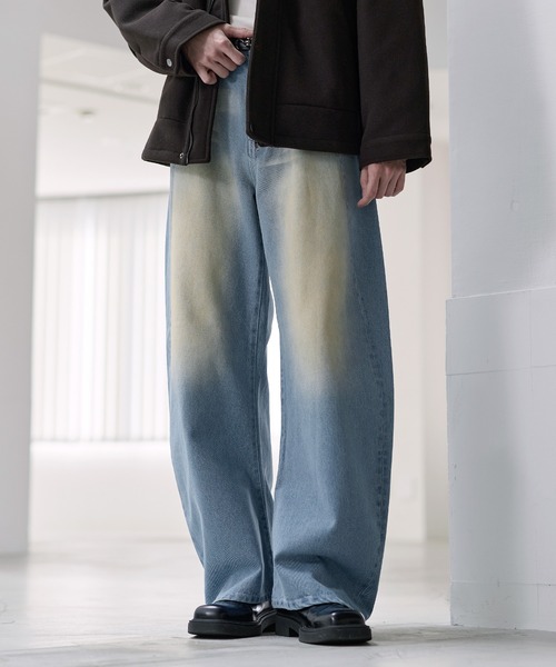 ASTRONOMY（アストロノミー）の「バギーシルエットヴィンテージ加工カーブデニム（デニムパンツ・メンズ・ブラック系3/ブラウン/ネイビー/ブラック/ブラック系2/ブルー/ブルー系2・S/M/L/XL）」の7枚目の写真