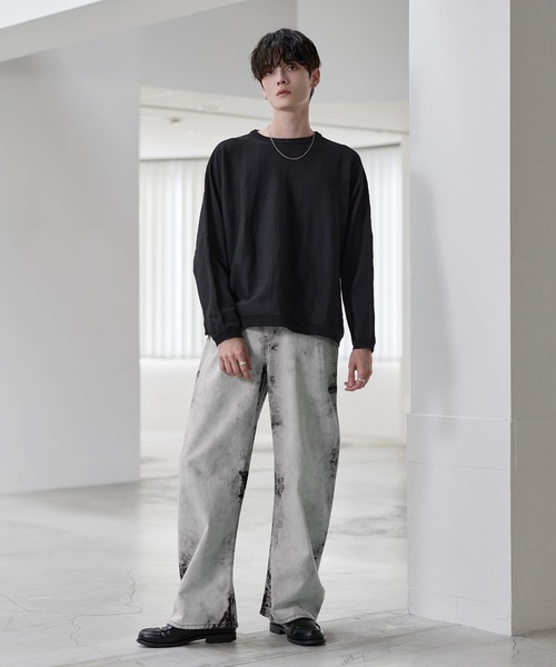 セール】バギーシルエットヴィンテージ加工カーブデニム（デニムパンツ