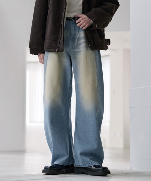 ASTRONOMY（アストロノミー）の「バギーシルエットヴィンテージ加工カーブデニム（デニムパンツ・メンズ・ブラック系3/ブラウン/ネイビー/ブラック/ブラック系2/ブルー/ブルー系2・S/M/L/XL）」の18枚目の写真