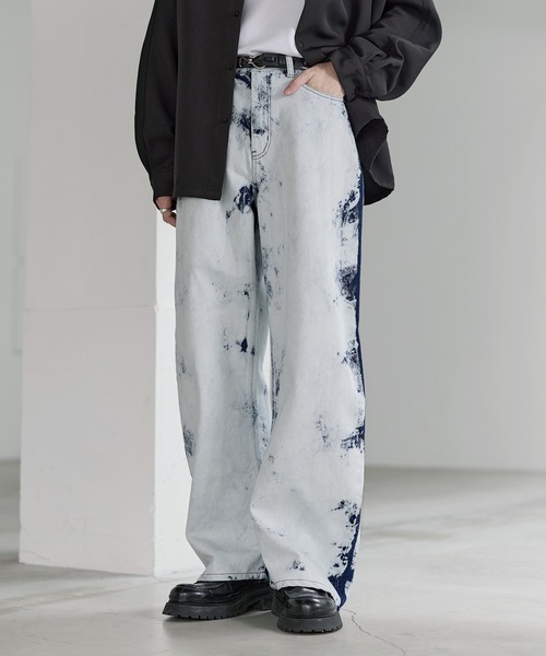 セール】バギーシルエットヴィンテージ加工カーブデニム（デニムパンツ