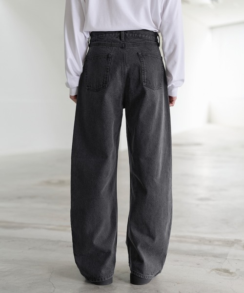 セール】バギーシルエットヴィンテージ加工カーブデニム（デニムパンツ