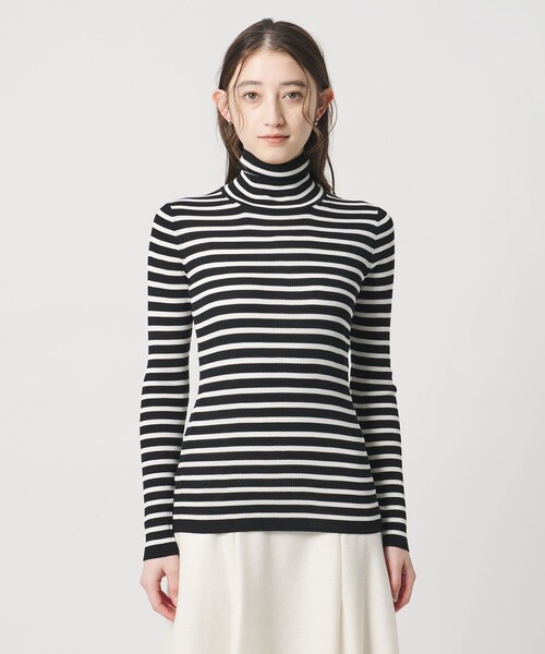 UNITED ARROWS(ユナイテッドアローズ)の「リブ ボーダー タートル ニット(ニット/セーター・レディース・ブラック/ベージュ/ネイビー・FREE)」の13枚目の写真