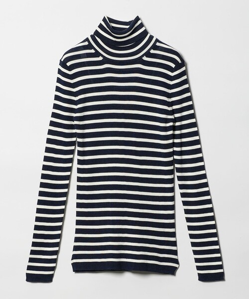 UNITED ARROWS(ユナイテッドアローズ)の「リブ ボーダー タートル ニット(ニット/セーター・レディース・ブラック/ベージュ/ネイビー・FREE)」の16枚目の写真