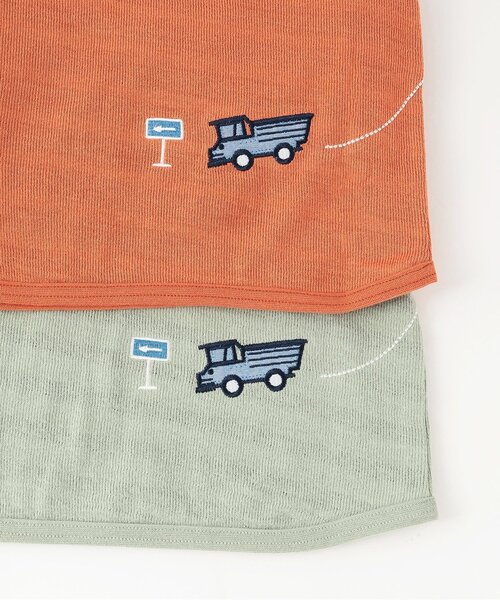 kladskap（クレードスコープ）の「【人気商品再入荷】【直営店で取り扱い無し】働く車刺しゅう接結長袖Tシャツ（Tシャツ/カットソー・キッズ・レンガ/ライトカーキ・90cm/100cm/130cm/120cm/110cm）」の8枚目の写真