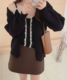 meJane | レーストリム アンサンブルニット(アンサンブル)