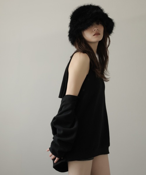 Ulysses(ユリシス)の「袖ボタンマルチWAYスウェットトップス(スウェット・レディース・グレー/ブラック・F)」の18枚目の写真