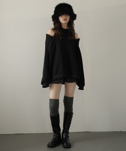 Ulysses(ユリシス)の「袖ボタンマルチWAYスウェットトップス(スウェット・レディース・グレー/ブラック・F)」の20枚目の写真