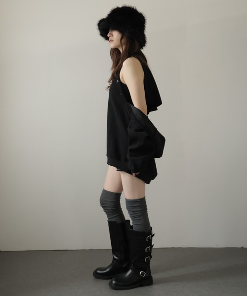 Ulysses(ユリシス)の「袖ボタンマルチWAYスウェットトップス(スウェット・レディース・グレー/ブラック・F)」の21枚目の写真