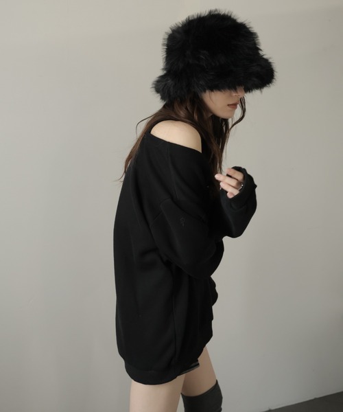 Ulysses(ユリシス)の「袖ボタンマルチWAYスウェットトップス(スウェット・レディース・グレー/ブラック・F)」の12枚目の写真