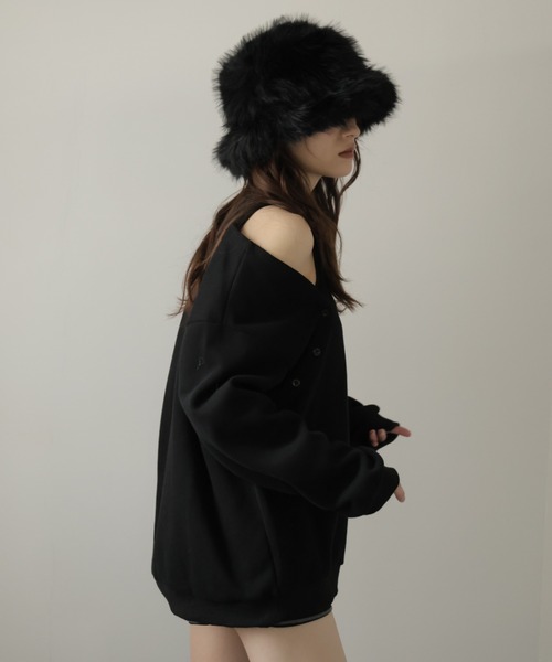 Ulysses(ユリシス)の「袖ボタンマルチWAYスウェットトップス(スウェット・レディース・グレー/ブラック・F)」の15枚目の写真