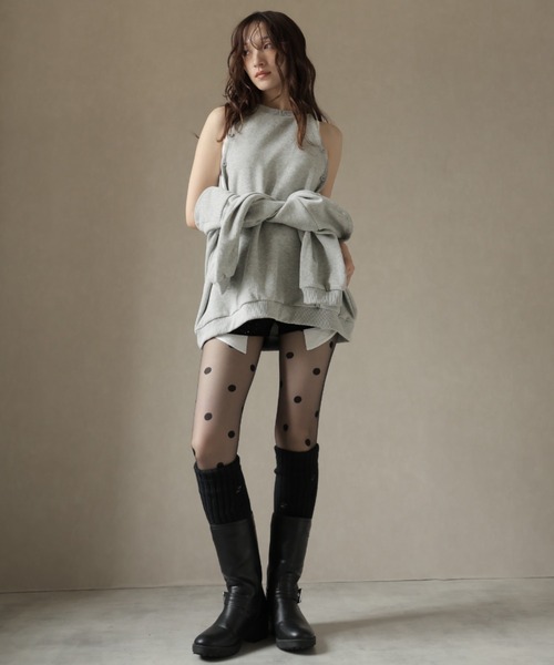 Ulysses(ユリシス)の「袖ボタンマルチWAYスウェットトップス(スウェット・レディース・グレー/ブラック・F)」の8枚目の写真