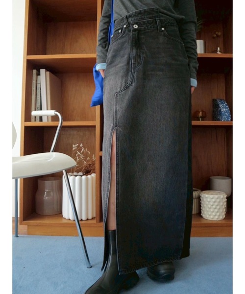 TRUNC（トランクエイティーエイト）の「Cross Waist Denim Skirt（デニムスカート・レディース・グレー/ブルー・SMALL/MEDIUM）」の19枚目の写真