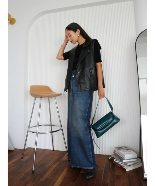 TRUNC（トランクエイティーエイト）の「Cross Waist Denim Skirt（デニムスカート・レディース・グレー/ブルー・SMALL/MEDIUM）」の5枚目の写真