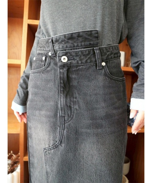 TRUNC（トランクエイティーエイト）の「Cross Waist Denim Skirt（デニムスカート・レディース・グレー/ブルー・SMALL/MEDIUM）」の11枚目の写真