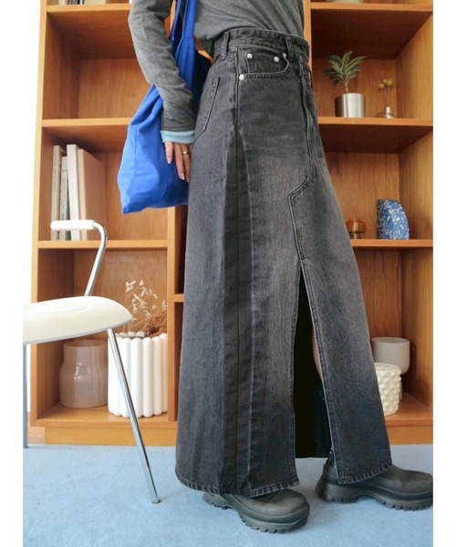 TRUNC（トランクエイティーエイト）の「Cross Waist Denim Skirt（デニムスカート・レディース・グレー/ブルー・SMALL/MEDIUM）」の20枚目の写真