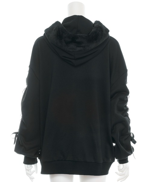 Secret Honey（シークレットハニー）の「ドロストファーパーカー（パーカー・レディース・ブラック/オフホワイト・FREE）」の12枚目の写真