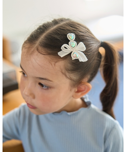 リボン付きキラキラヘアクリップ（その他ヘアアクセサリー）｜Lycee