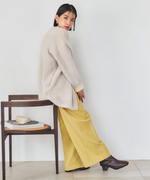 Doux archives(ドゥアルシーヴ)の「ダブルフェイスノーカラーニットジャケット(カーディガン/ボレロ・レディース・ミント/ワイン/グレー・FREE)」の16枚目の写真