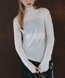 sahara（サハラ）の「Sheer Knit Turtle Top/シアーニットタータルトップ（ニット/セーター）」