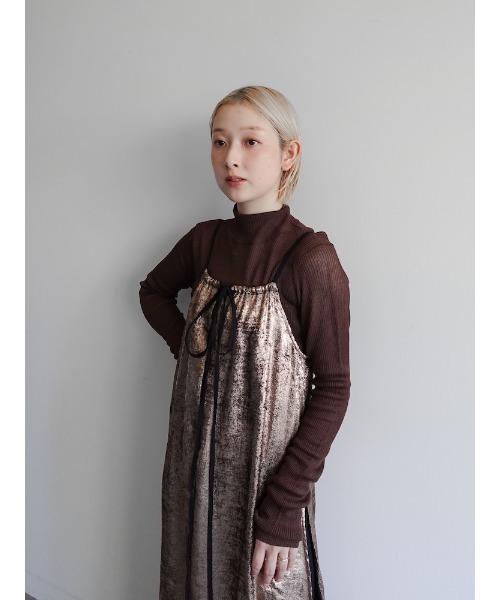 sahara(サハラ)の「Sheer Knit Turtle Top/シアーニットタータルトップ(ニット/セーター・レディース・オフホワイト/ブルー/ブラック/レッド/ブラウン/ミント・FREE)」の9枚目の写真