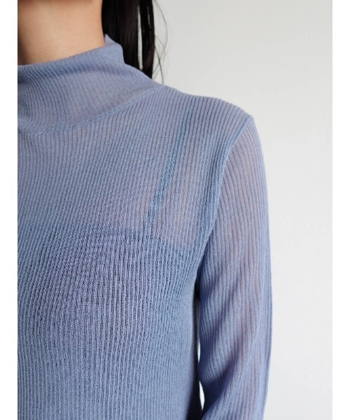 sahara(サハラ)の「Sheer Knit Turtle Top/シアーニットタータルトップ(ニット/セーター・レディース・オフホワイト/ブルー/ブラック/レッド/ブラウン/ミント・FREE)」の19枚目の写真