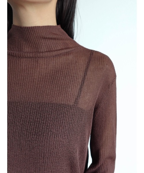 sahara(サハラ)の「Sheer Knit Turtle Top/シアーニットタータルトップ(ニット/セーター・レディース・オフホワイト/ブルー/ブラック/レッド/ブラウン/ミント・FREE)」の10枚目の写真