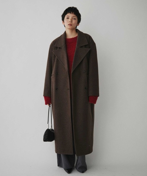 VION（ヴィオン）の「Long Chester field Coat / ロングチェスターフィールドコート（チェスターコート・レディース・ブラウン/グレー・SMALL/MEDIUM）」の4枚目の写真
