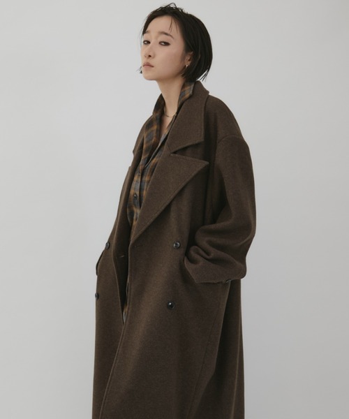 VION（ヴィオン）の「Long Chester field Coat / ロングチェスターフィールドコート（チェスターコート・レディース・ブラウン/グレー・SMALL/MEDIUM）」の9枚目の写真