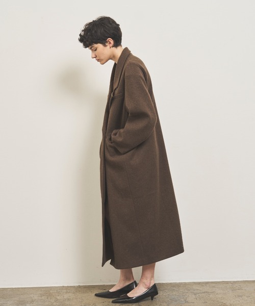 VION（ヴィオン）の「Long Chester field Coat / ロングチェスターフィールドコート（チェスターコート・レディース・ブラウン/グレー・SMALL/MEDIUM）」の11枚目の写真