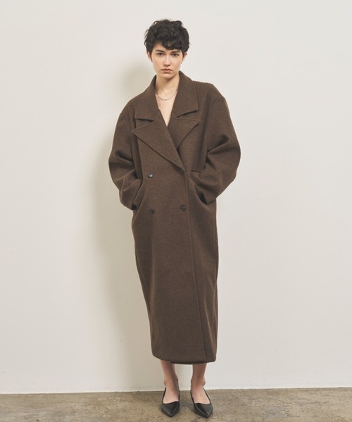 VION（ヴィオン）の「Long Chester field Coat / ロングチェスターフィールドコート（チェスターコート・レディース・ブラウン/グレー・SMALL/MEDIUM）」の10枚目の写真