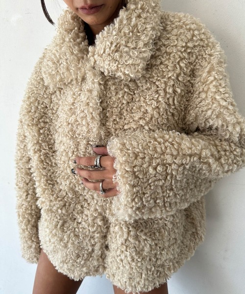 セール】プードルファー スタンドカラー コート（その他アウター