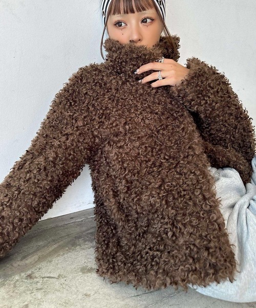 セール】プードルファー スタンドカラー コート（その他アウター