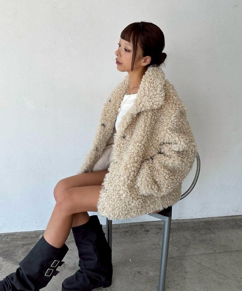 セール】プードルファー スタンドカラー コート（その他アウター