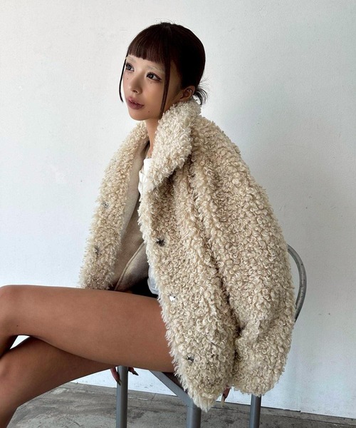 セール】プードルファー スタンドカラー コート（その他アウター