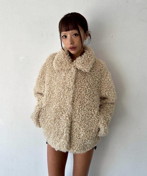 セール】プードルファー スタンドカラー コート（その他アウター