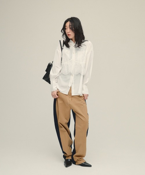 JEANASIS(ジーナシス)の「【eL】Lace Bustier/603950(キャミソール・レディース・ブラック/オフホワイト・FREE)」の3枚目の写真