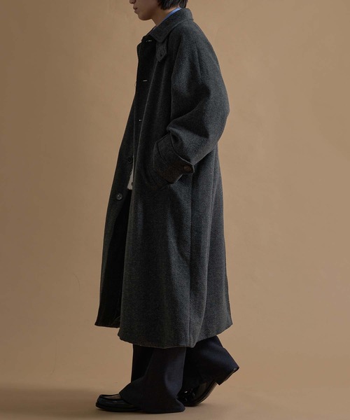 epnok（エプノック）の「ウールブレンドヘリンボーンステンカラーコート（ステンカラーコート・メンズ・チャコールグレー/ダークブラウン・SMALL/MEDIUM/LARGE）」の15枚目の写真