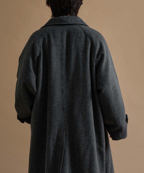 epnok（エプノック）の「ウールブレンドヘリンボーンステンカラーコート（ステンカラーコート・メンズ・チャコールグレー/ダークブラウン・SMALL/MEDIUM/LARGE）」の13枚目の写真