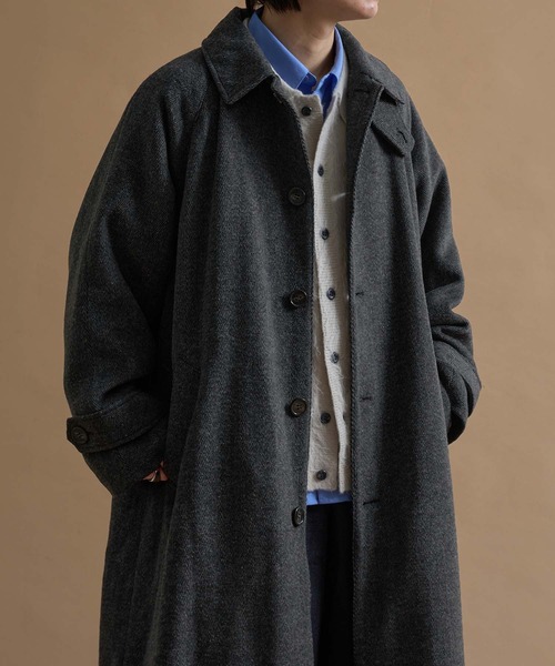 epnok（エプノック）の「ウールブレンドヘリンボーンステンカラーコート（ステンカラーコート・メンズ・チャコールグレー/ダークブラウン・SMALL/MEDIUM/LARGE）」の11枚目の写真