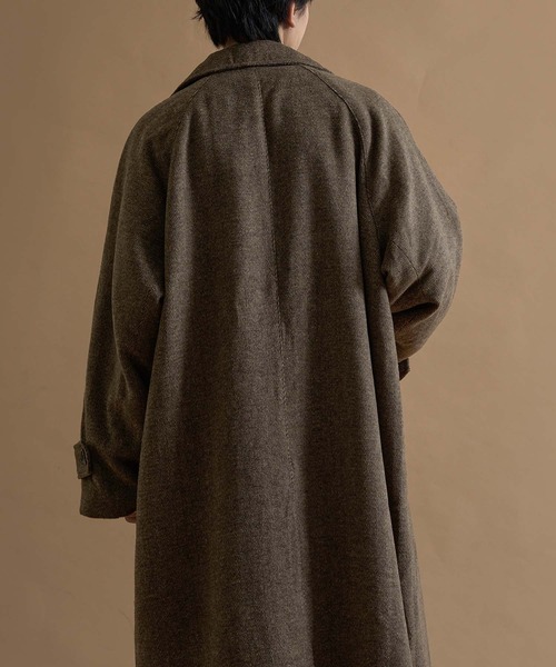 epnok（エプノック）の「ウールブレンドヘリンボーンステンカラーコート（ステンカラーコート・メンズ・チャコールグレー/ダークブラウン・SMALL/MEDIUM/LARGE）」の20枚目の写真
