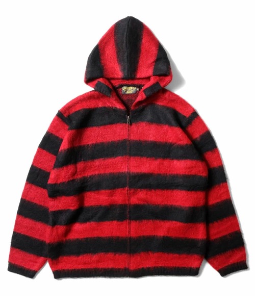 UNIVERD72/ユニバード］MOHAIR TOUCH KNIT ZIP PARKA BORDER / モヘア