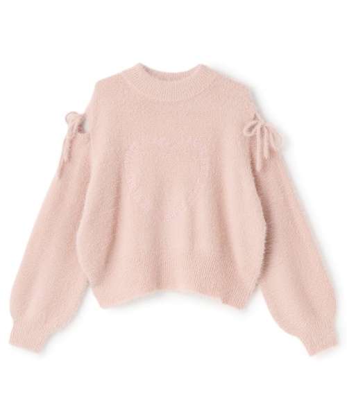 by LOVEiT（バイラビット）の「肩スリットモヘアーニット（ニット/セーター・キッズ・ピンク/オフホワイト/グレー・150cm/140cm/160cm/120cm/130cm）」の3枚目の写真